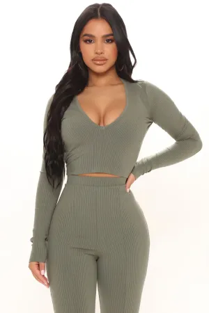 Anaith Snatched Top - Olive 2