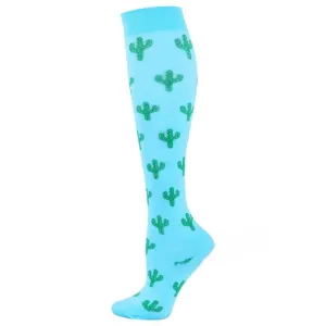Blue Cactus Running Compression Socks