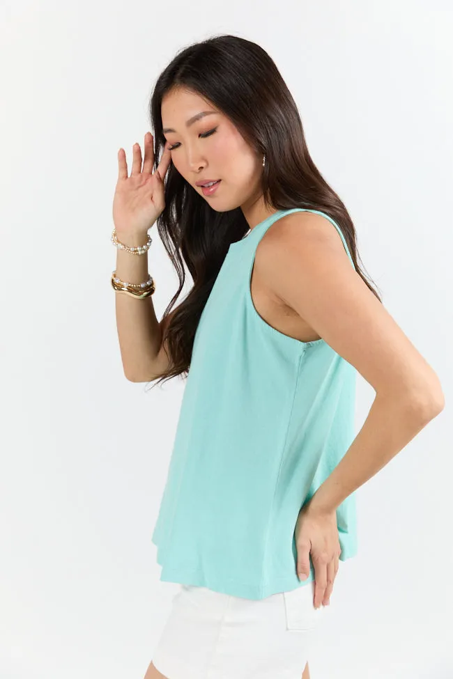 Casual Composure Turquoise Knit Tank Top