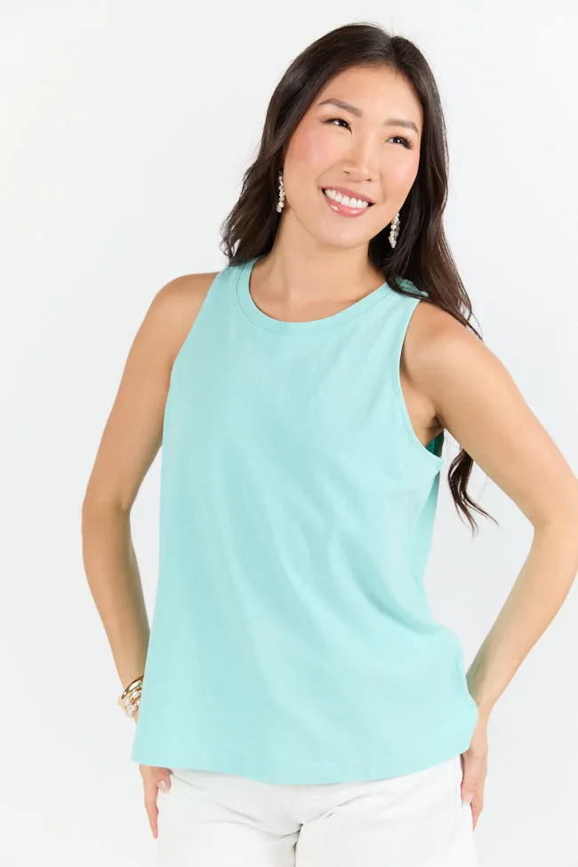 Casual Composure Turquoise Knit Tank Top
