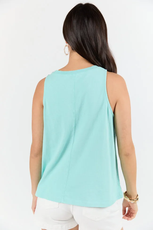 Casual Composure Turquoise Knit Tank Top