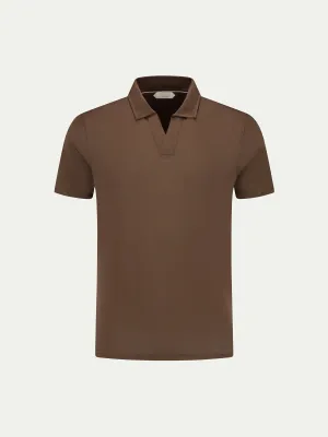 Chocolate Buttonless Polo Shirt