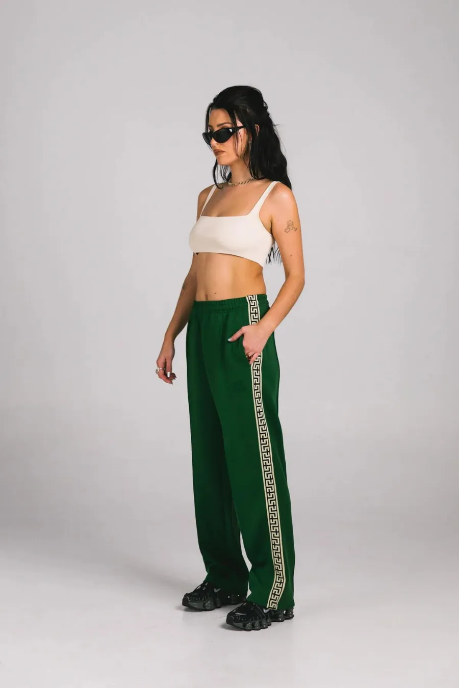 Geo Track Pants Green