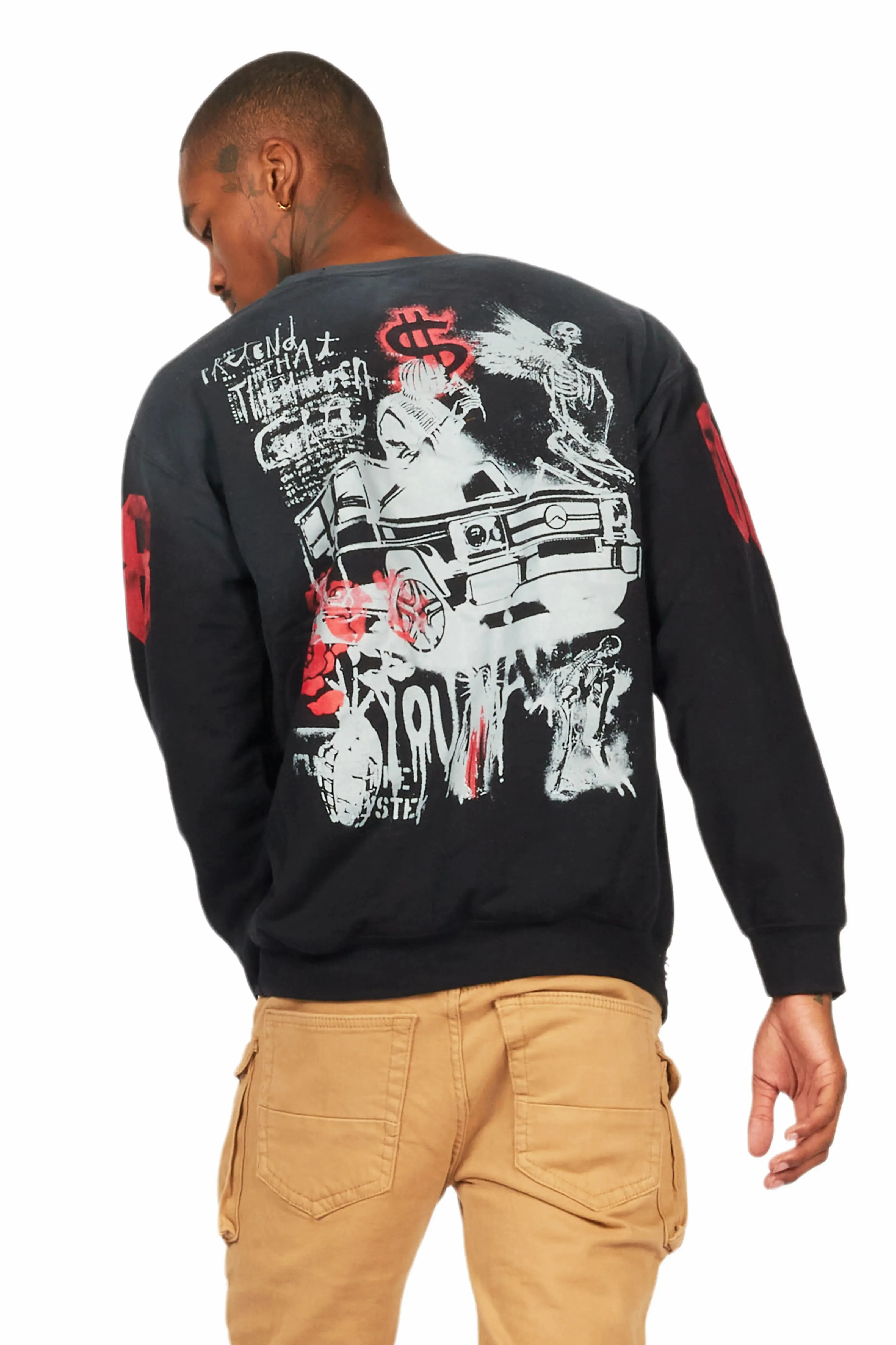 Grill Black Graphic Crewneck