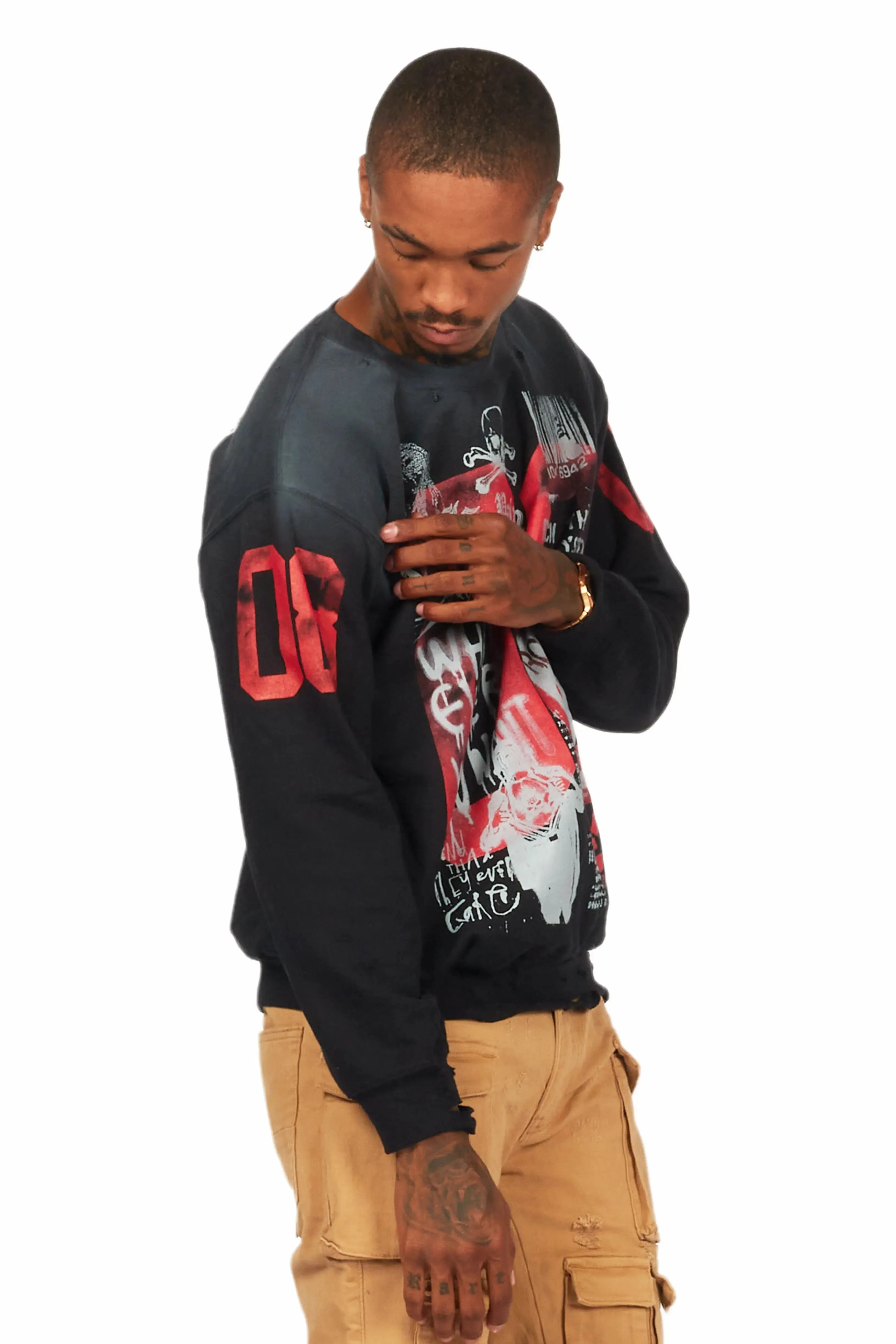 Grill Black Graphic Crewneck
