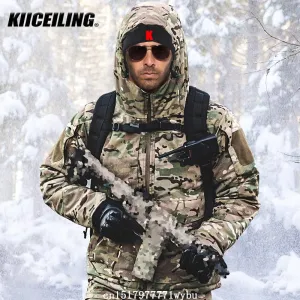 KIICEILING Polar Winter Warm Waterproof Windbreakers Military Tactical Hunting Camping