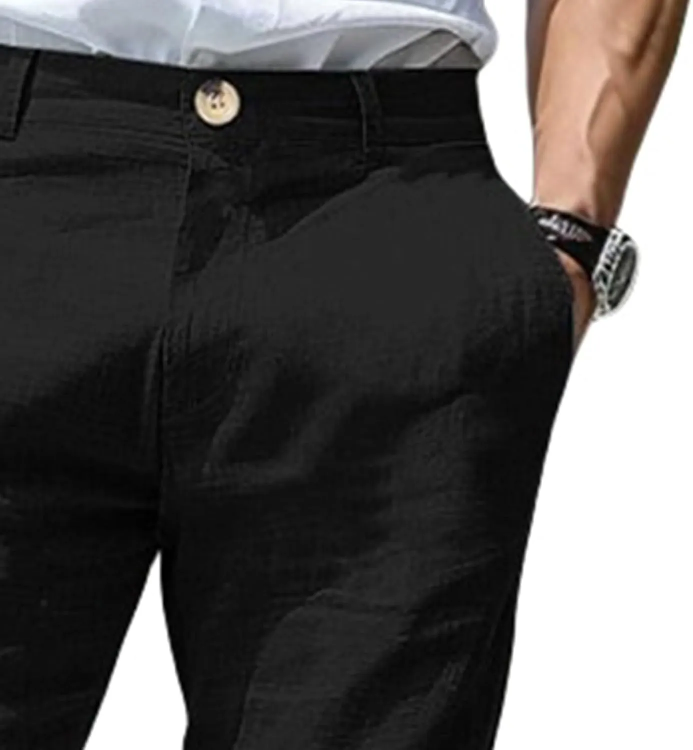 Mens Casual Dress Pants Slim Fit Stretch Flat Front Tapered Dress Pants Business Comfortable Stylish Golf Suit Pants