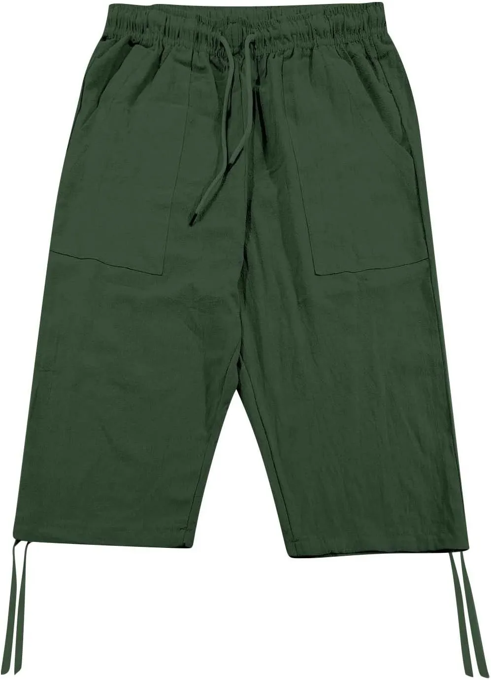 Mens Casual Linen Pants Summer Elastic Waist Straight Leg Loose Fit Beach Slacks Joggers Sweatpants, Tactical Pants Men