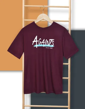 Men's Printed T-Shirt - Burgundy