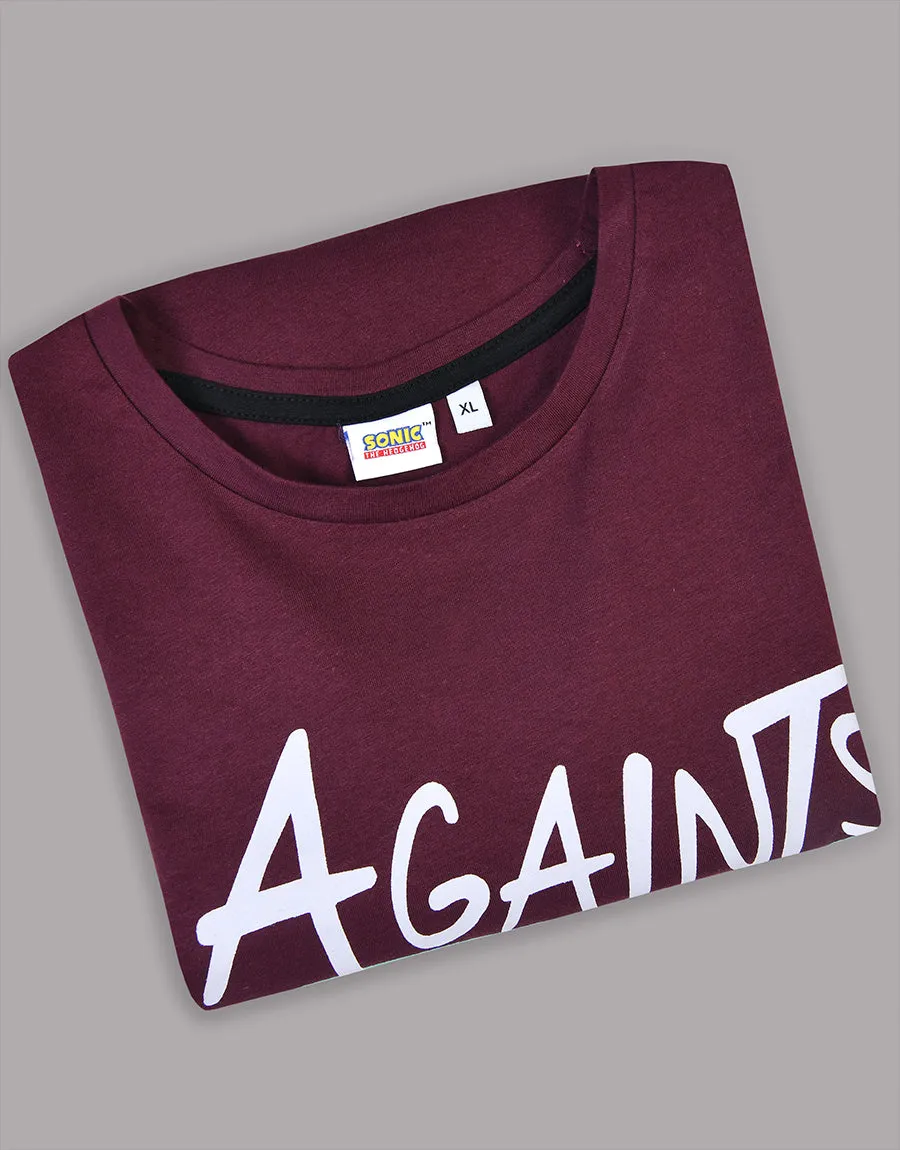 Men's Printed T-Shirt - Burgundy