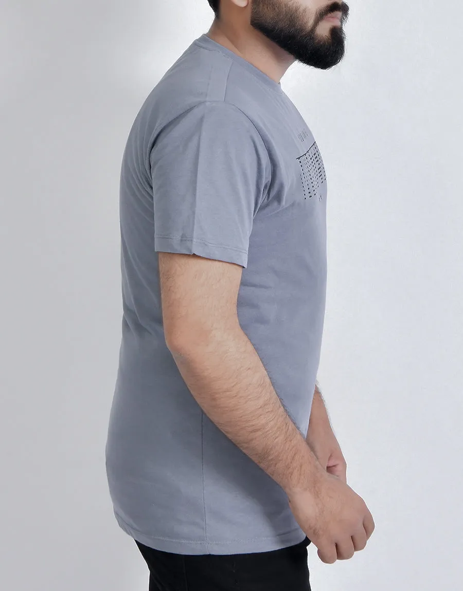 Men's Single Jersey  WHATEVER Printed T.Shirt - Dark Blue
