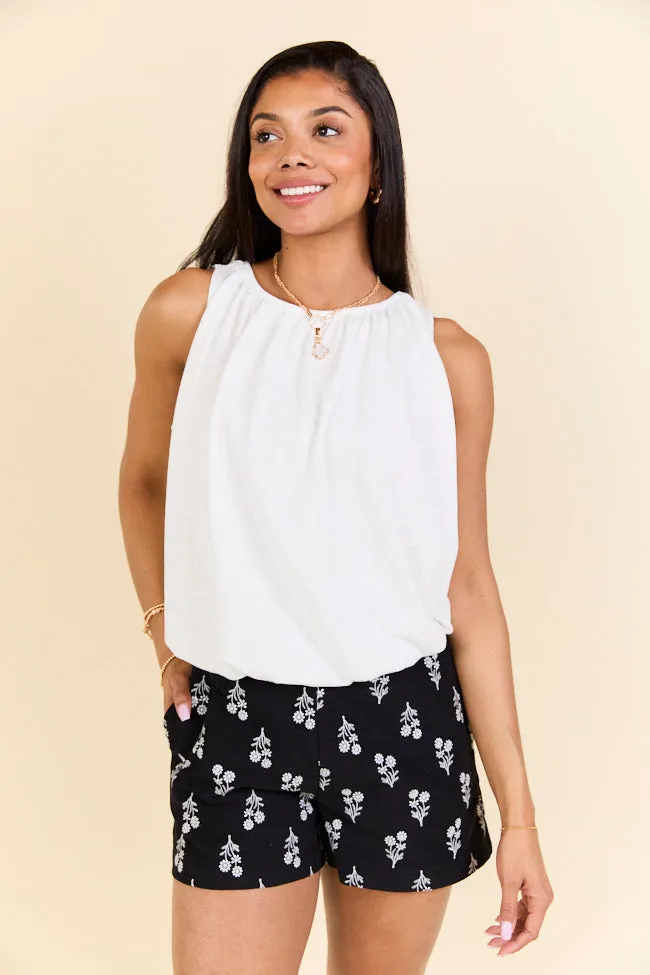 Nothing In My Way Off White Bubble Hem Knit Tank Top