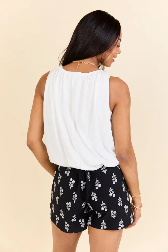 Nothing In My Way Off White Bubble Hem Knit Tank Top