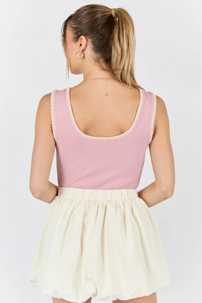 Pretty Please Pink Whipstitch Knit Bodysuit