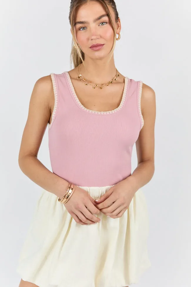 Pretty Please Pink Whipstitch Knit Bodysuit