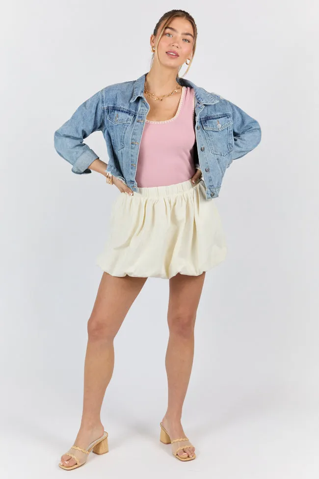 Pretty Please Pink Whipstitch Knit Bodysuit