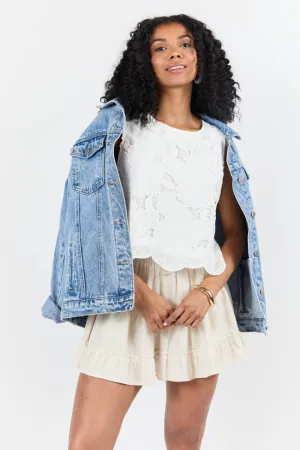 Right Through Me Ivory Eyelet Tank