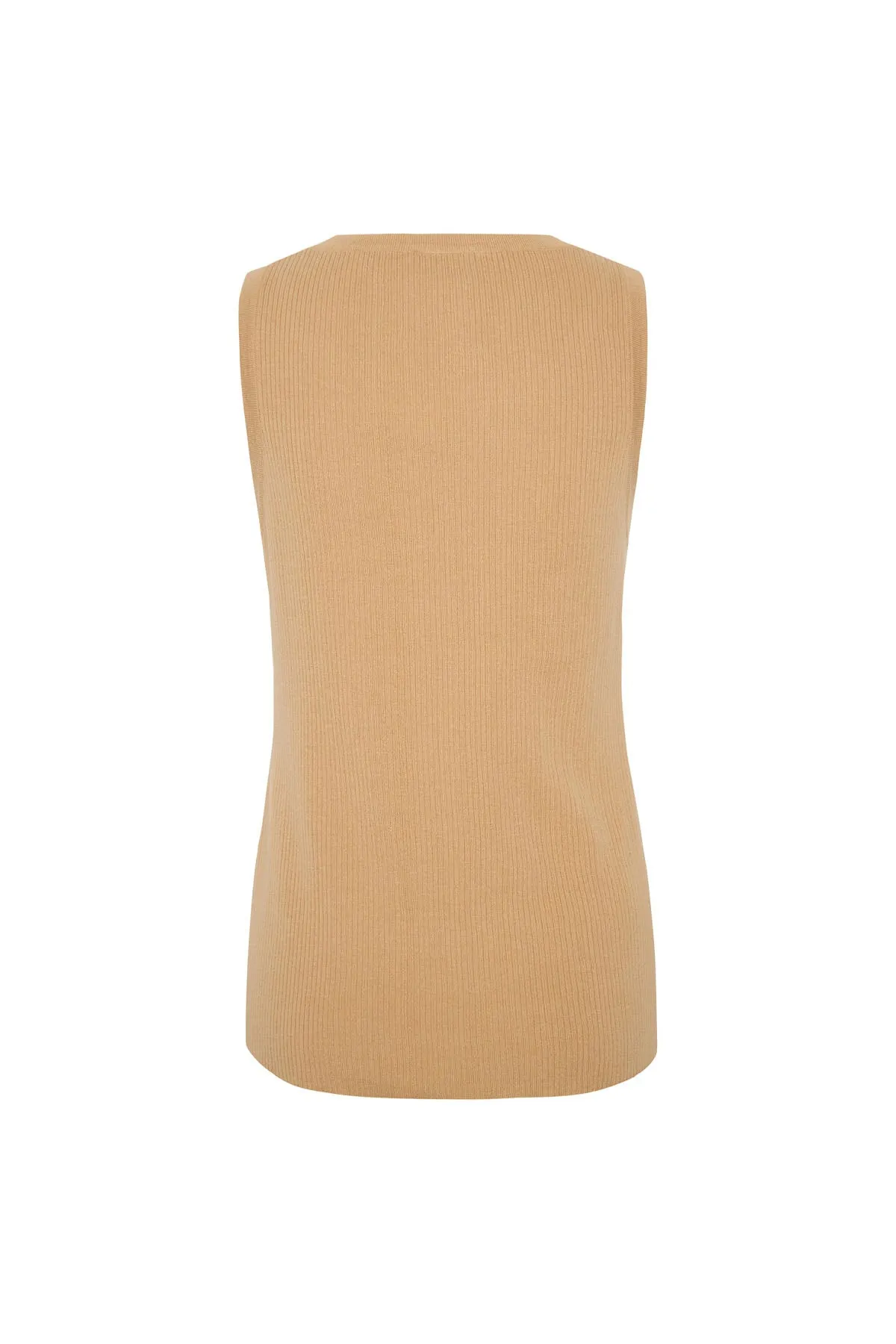 Signature Rib Knit Tank - Tan