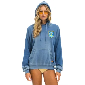 Surfer Wave Patch Pullover Relaxed Hoodie (Faded Water)