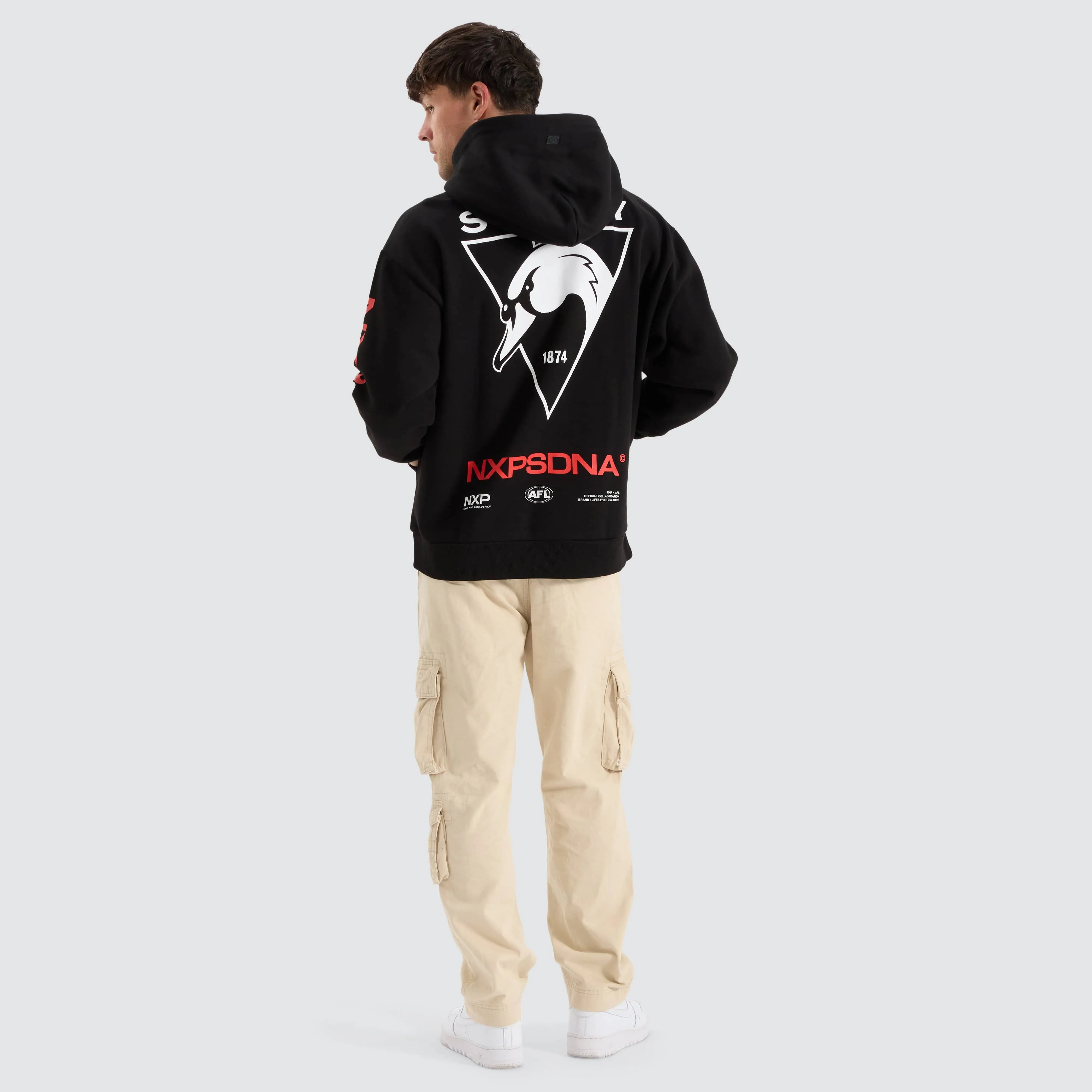 Sydney Swans AFL Relaxed Hoodie Jet Black