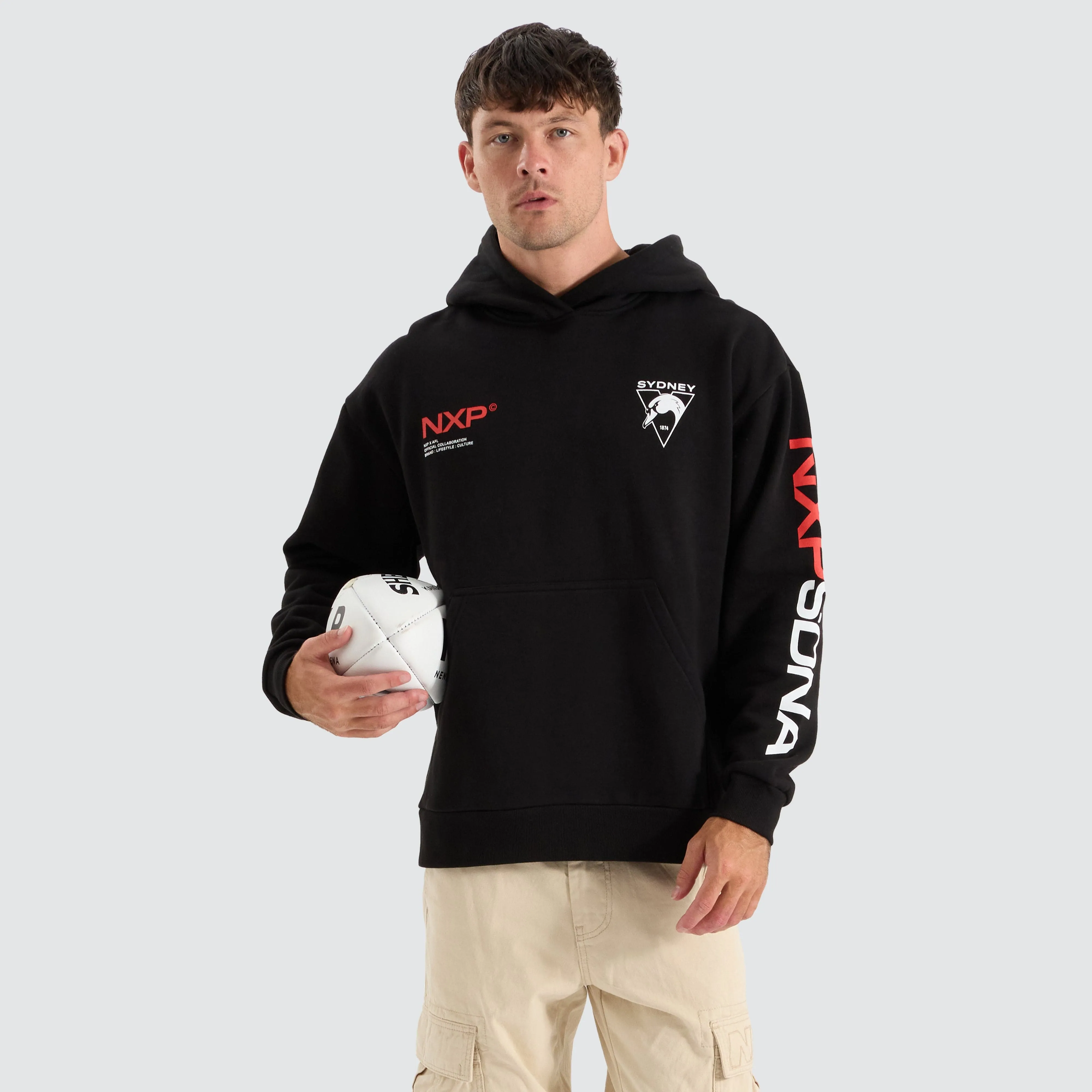 Sydney Swans AFL Relaxed Hoodie Jet Black