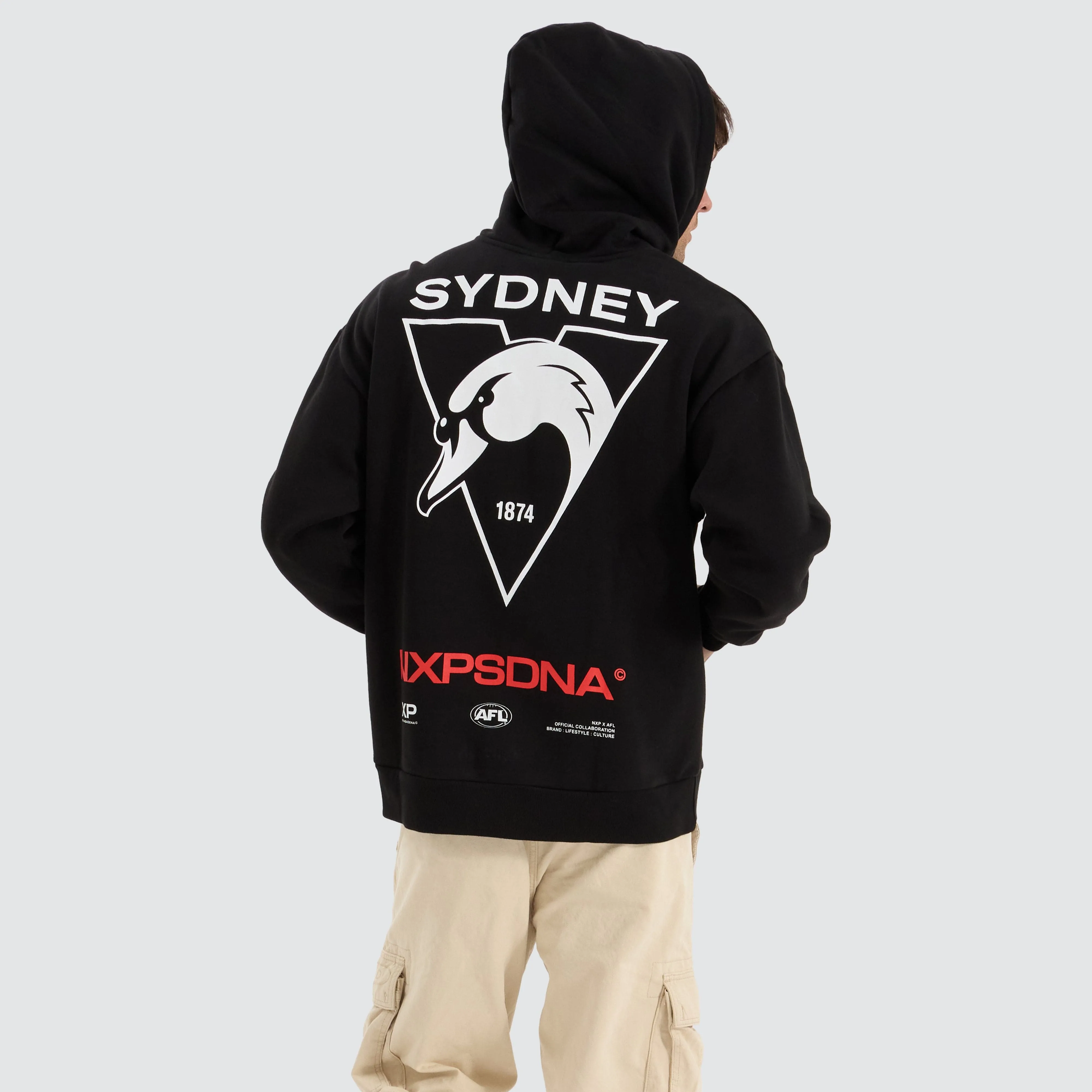Sydney Swans AFL Relaxed Hoodie Jet Black