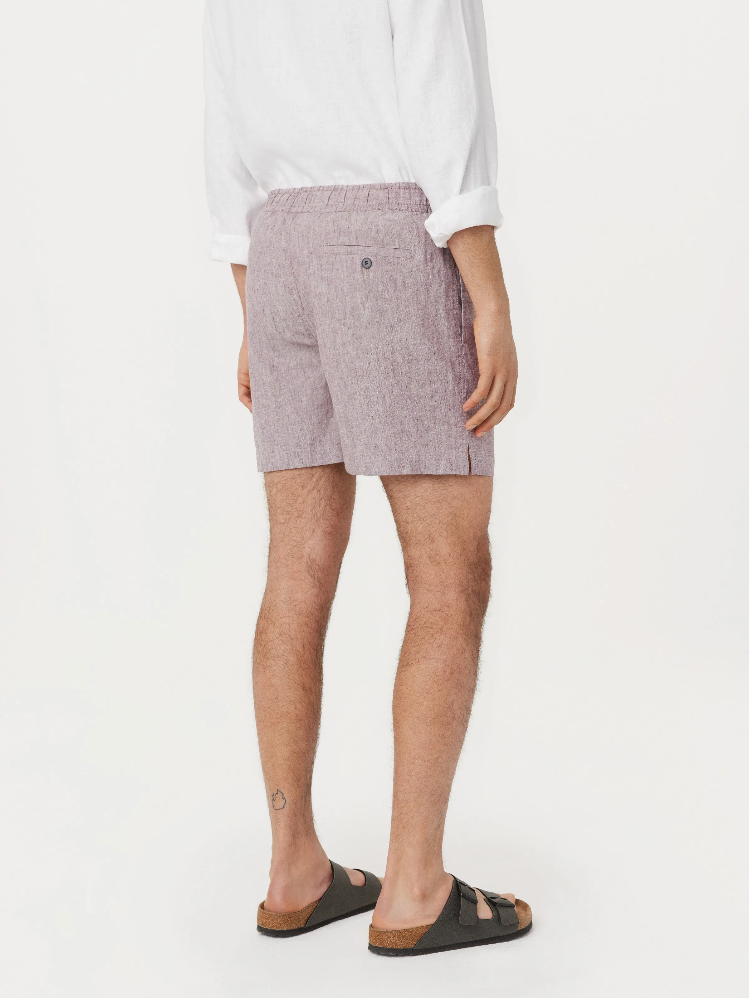 The Owen Linen Short in Twilight Mauve