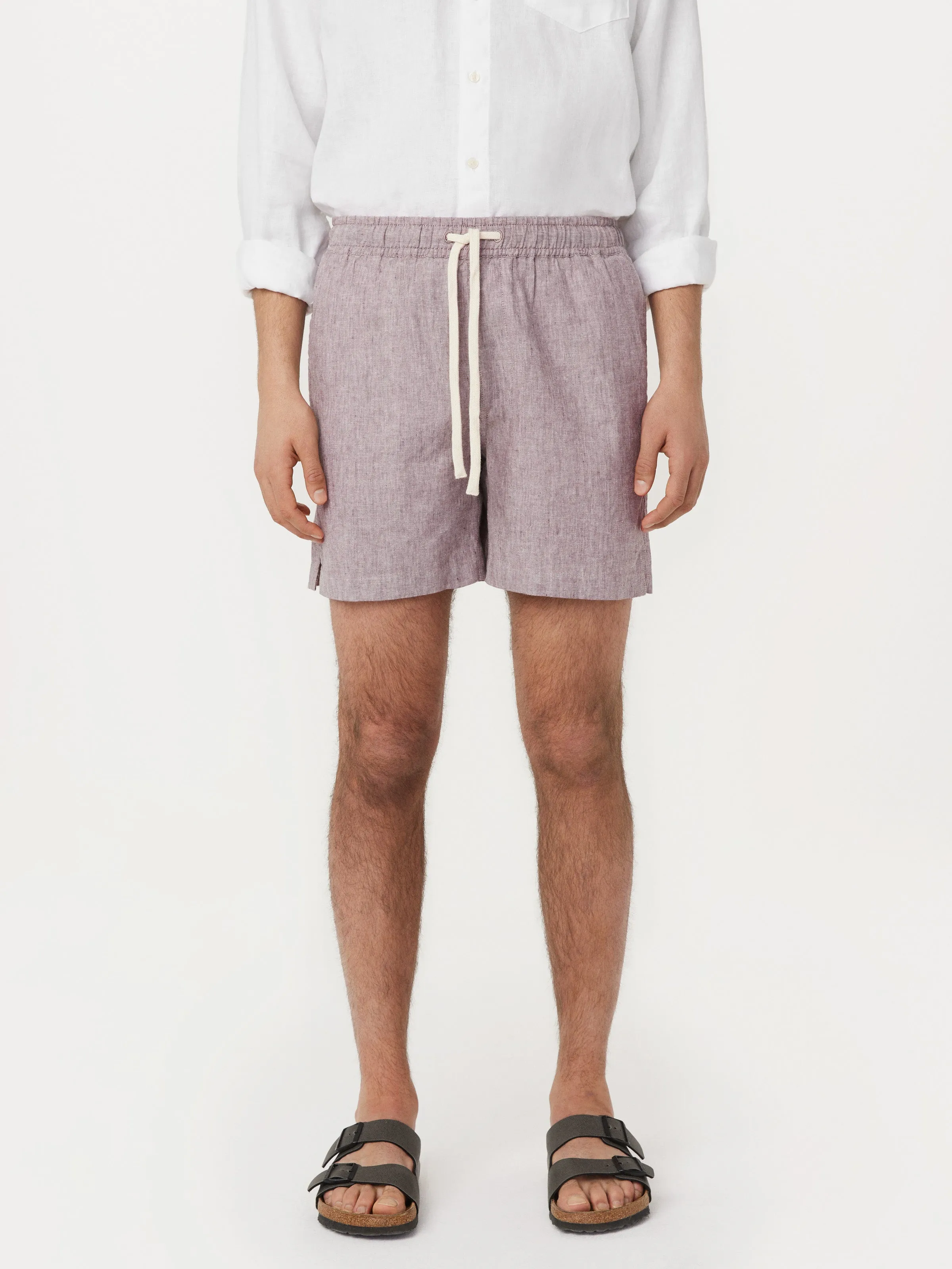 The Owen Linen Short in Twilight Mauve
