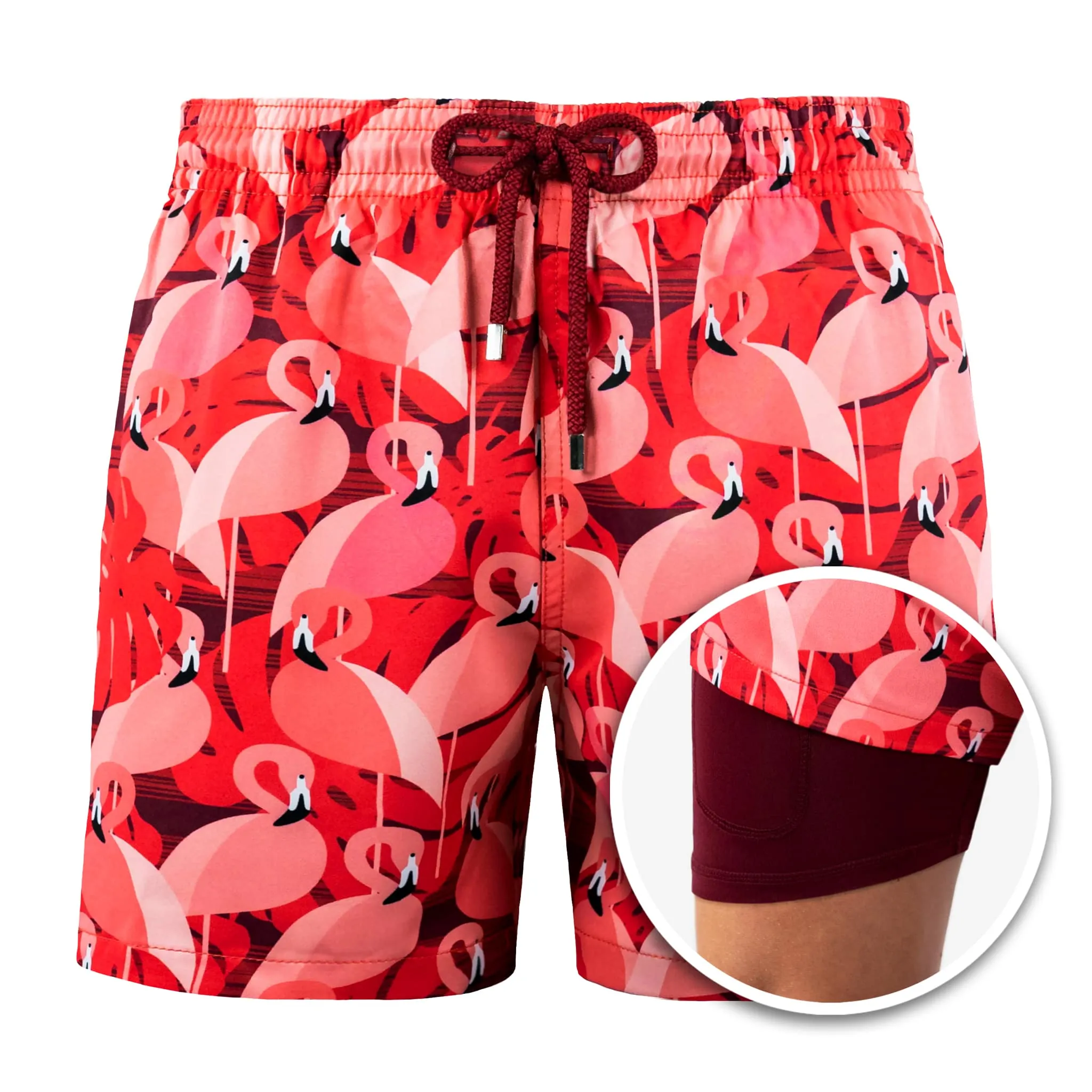 The Pink Flamingos - Mid-Length Hybrid Short