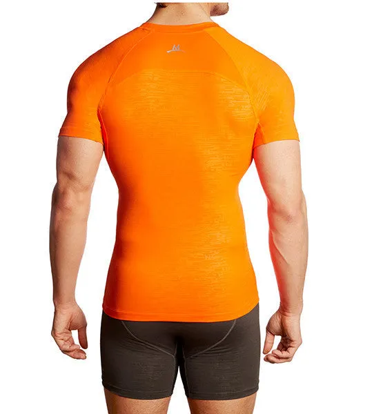 High Visibility Orange VaporActive Compression Shirt for Enhanced Performance