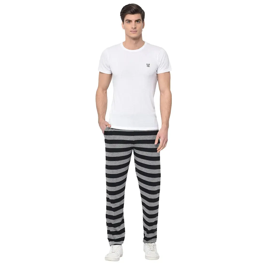 Vimal Jonney Black Cotton Trackpant For Men's