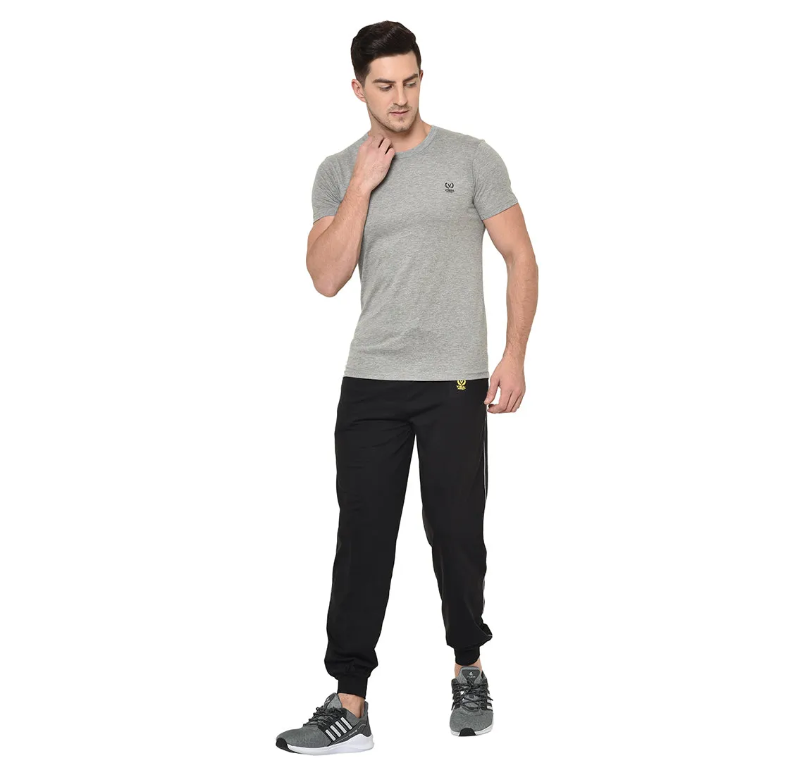 Vimal Jonney Black Cotton Trackpant For Men's