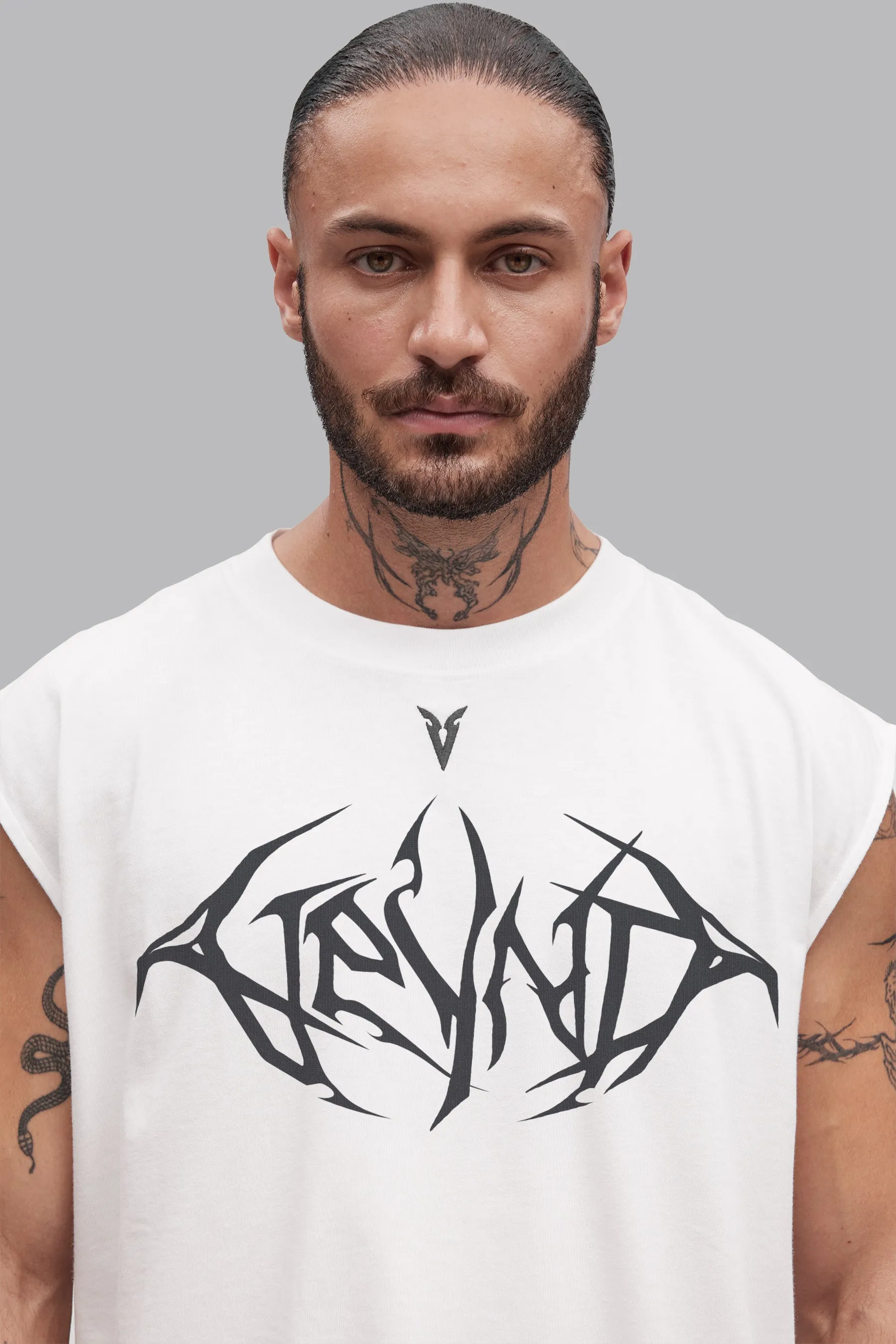 V_LYFE220 GRAPHIC SLEEVELESS T-SHIRT - Optic White