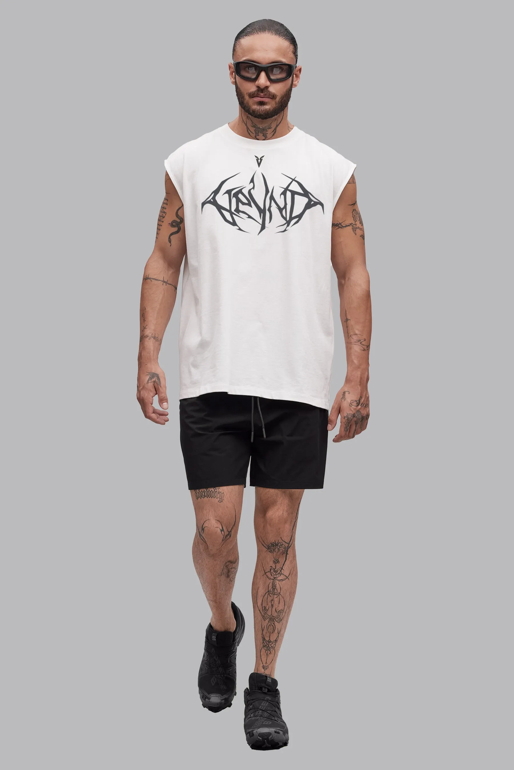 V_LYFE220 GRAPHIC SLEEVELESS T-SHIRT - Optic White